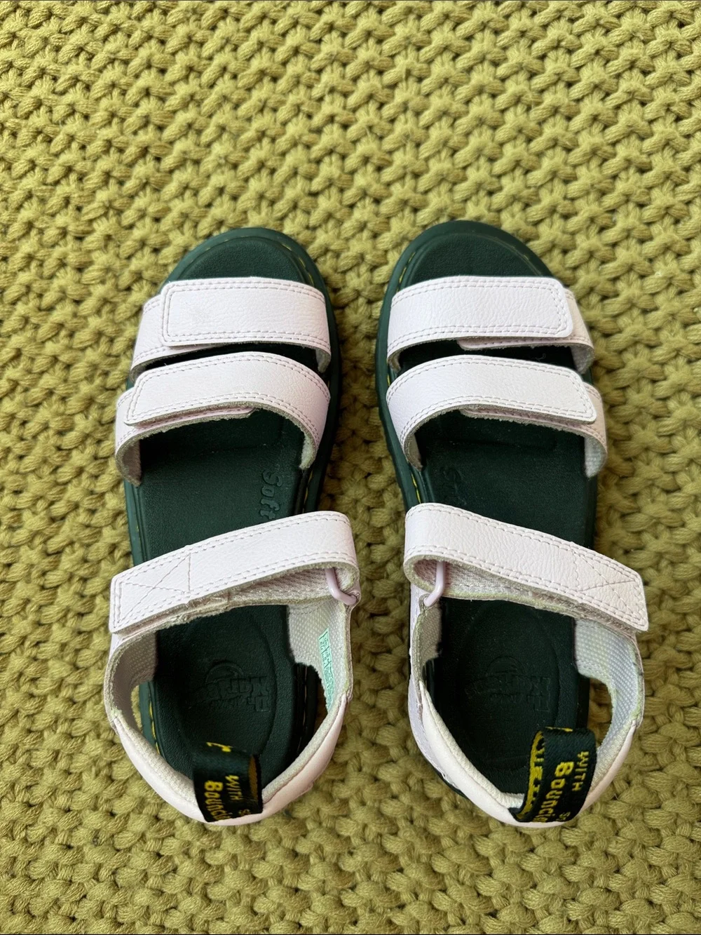 Dr. Marten's Kids Klaire Sandal Pale Pink Athena Strap Sandals with Black Sole